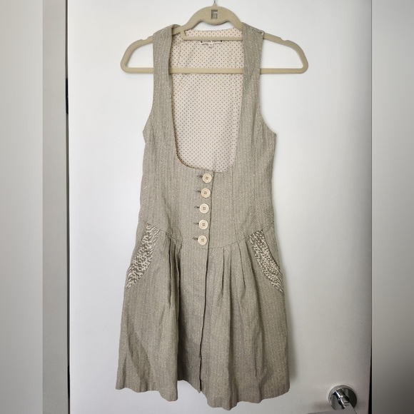 Chevron Pinstripe Sleeveless Mini Dress - Picture 11 of 16